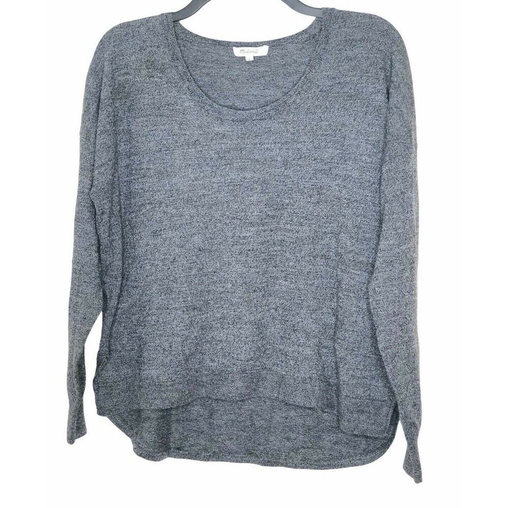 Madewell Sz L 47"B Lagenlook Gray Merino Wool‎ Blend High Low Southstar Sweater
